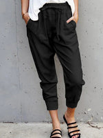 Solid Color Lace-Up Casual Pants