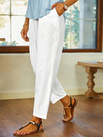White Simple Pocket Casual Trousers