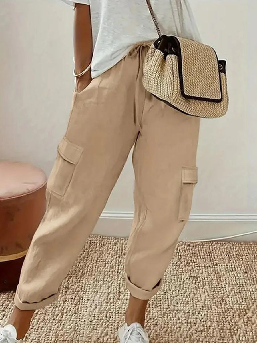 Casual Beige Cargo Pants