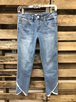 Solid Asymmetric Straight Leg Casual Denim Jeans