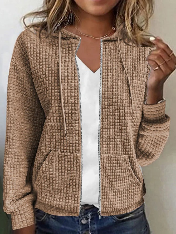 Plain Zipper Hoodie Casual Jacket