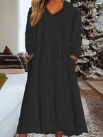 Loose Fluffy Fleece Hoodie Casual Dress