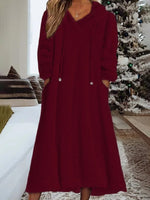 Loose Fluffy Fleece Hoodie Casual Dress