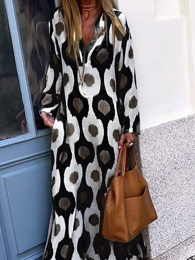 Striped Hoodie Long Sleeve Comfy Casual Maxi Dress