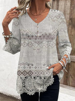 V-neck Plain Short Sleeve Loose Shirt