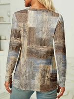 Geometric Print Casual Crew Neck Long Sleeve T-shirt