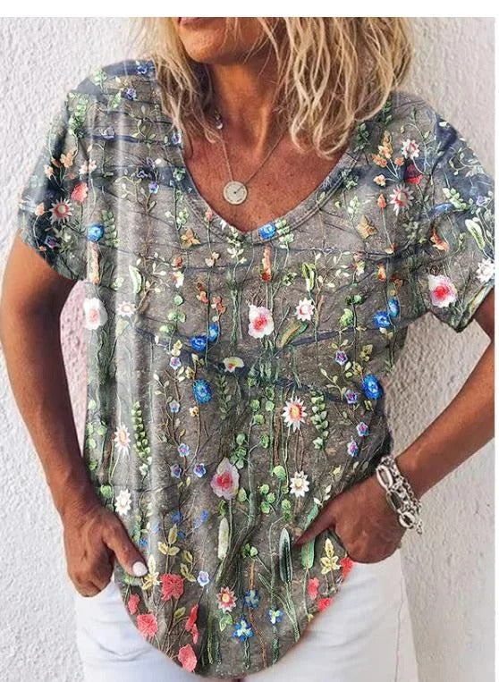 Floral Loose Casual T-Shirt