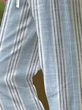 Striped Casual Linen Straight Pants
