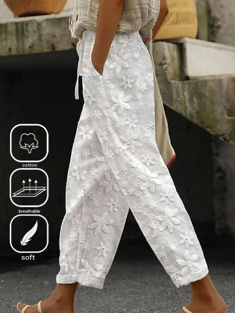 Plain Loose Vacation Pocket Stitching Straight Pants