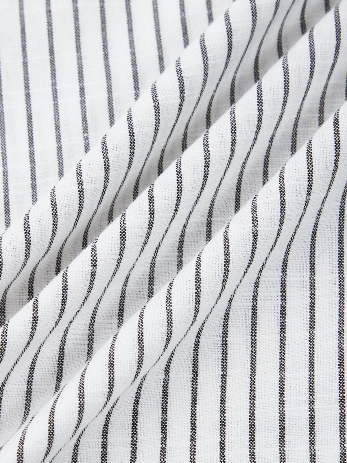 Women's Linen Striped Shirt Collar Three Quarter Sleeve Comfy Casual Short Dress