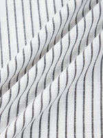 Women's Linen Striped Shirt Collar Three Quarter Sleeve Comfy Casual Short Dress