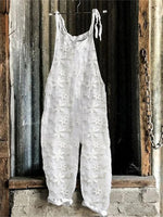 Casual Loose Spaghetti Plain Bib Pants