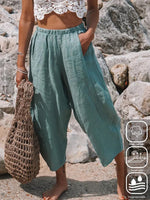 Pocket Stitching Plain Loose Casual Pants