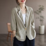 Plain Lapel Collar Casual Loose Fit Blazer
