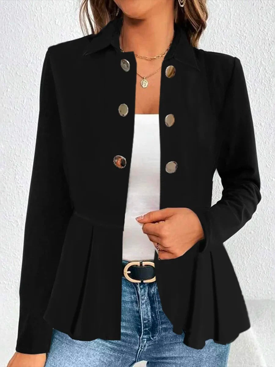 Black Chic Buttoned Long Sleeve Cozy Cardigan
