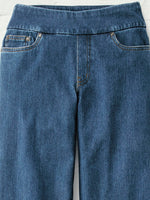 Knit Denim Wide-Leg Casual Jeans