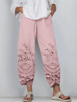 Floral Embroidered Lace Loose Pants