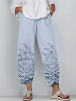 Floral Embroidered Lace Loose Pants