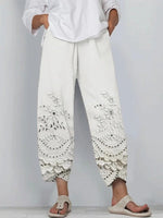 Floral Embroidered Lace Loose Pants
