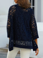 Plain Daily Going Out Two Piece Set Three Quarter Sleeve Casual Spring/Fall Coat Cami Matching Set