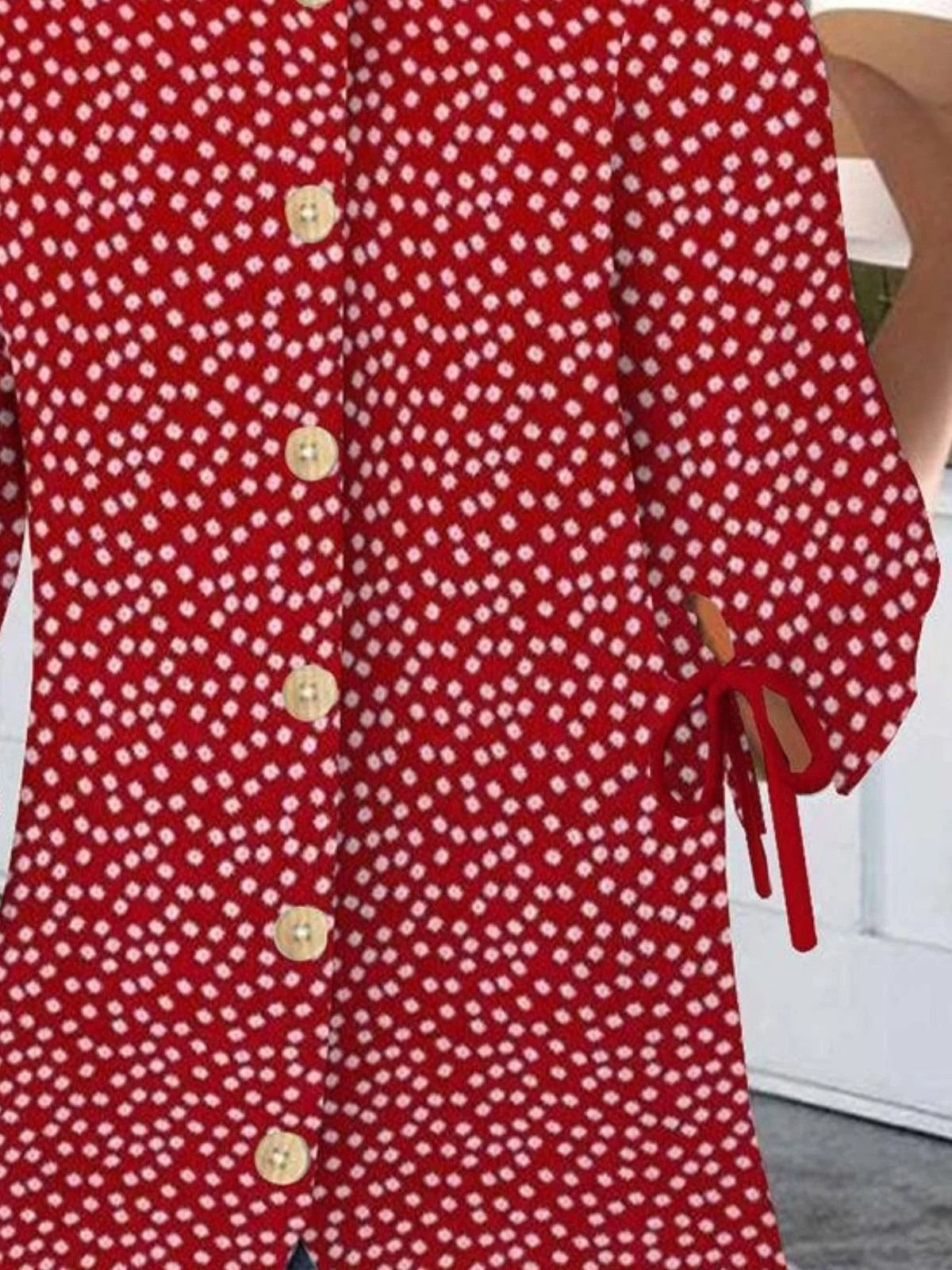 Floral Crew Neck Balloon Half Sleeve Loose Blouse