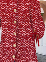 Floral Crew Neck Balloon Half Sleeve Loose Blouse