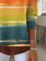 Stylish Ombre V-neck Long Sleeve Comfy Soft Sweater