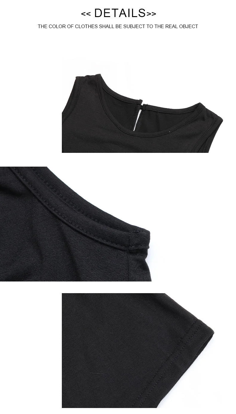 Casual Plain Elegant Cotton-Blend Crew Neck Sleeveless Midi Dress