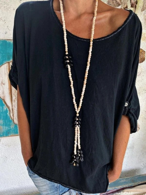 Women's Solid Crew Neck Casual Half Sleeve T-shirt