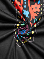 V Neck Boho Regular Fit Midi Dress