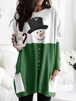 Langarm-Sweatshirt mit Schneemann-Print