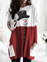Langarm-Sweatshirt mit Schneemann-Print