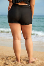 Black Classic Skinny High Waist Swim Shorts