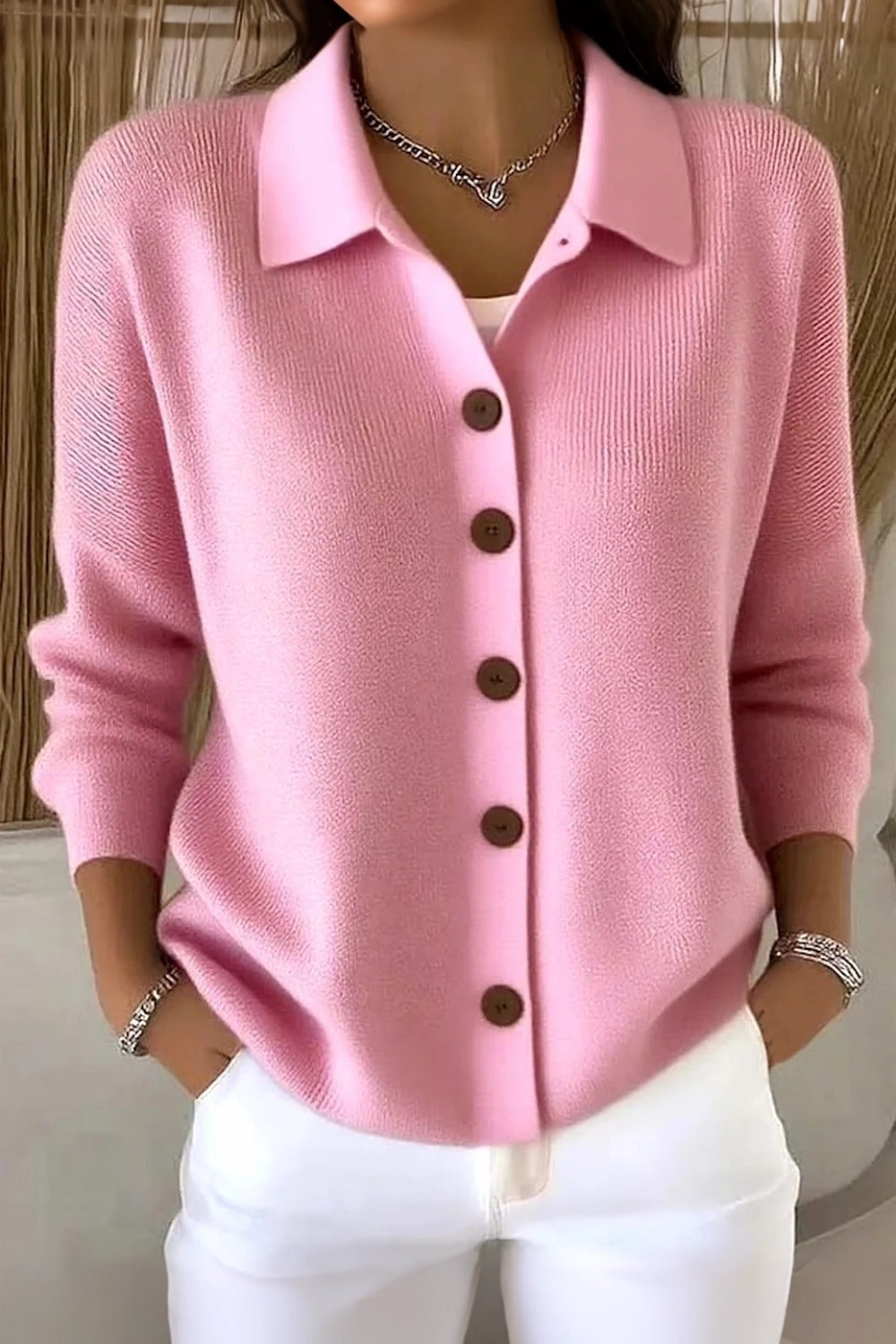 Women Casual Plain Long Sleeve Comfy Cardigan