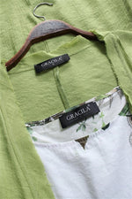 Floral Print Straps 3/4 Sleeves Midi Two Piece Dress