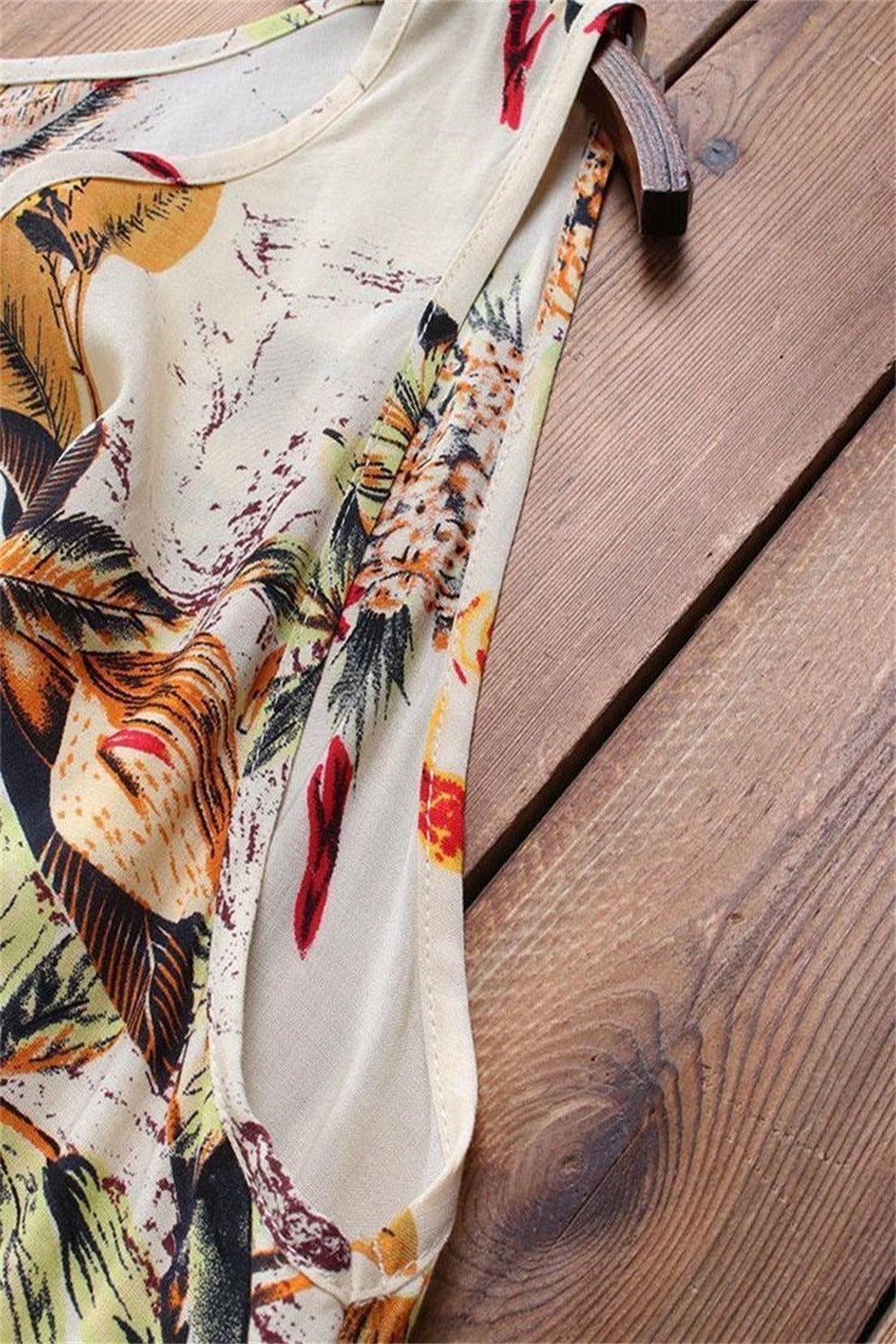 Floral Print Round Neck Short Sleeves Maxi Two Piece Dress