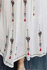 Geometric Print V-neck Long Sleeves Maxi Dress