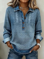 Vintage Casual Long Sleeve Blouse