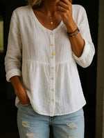 Casual Solid Color Long Sleeve Blouse