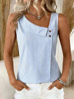 Casual Striped Sleeveless Tank Top