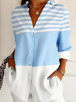 Casual Striped Long Sleeve Blouse