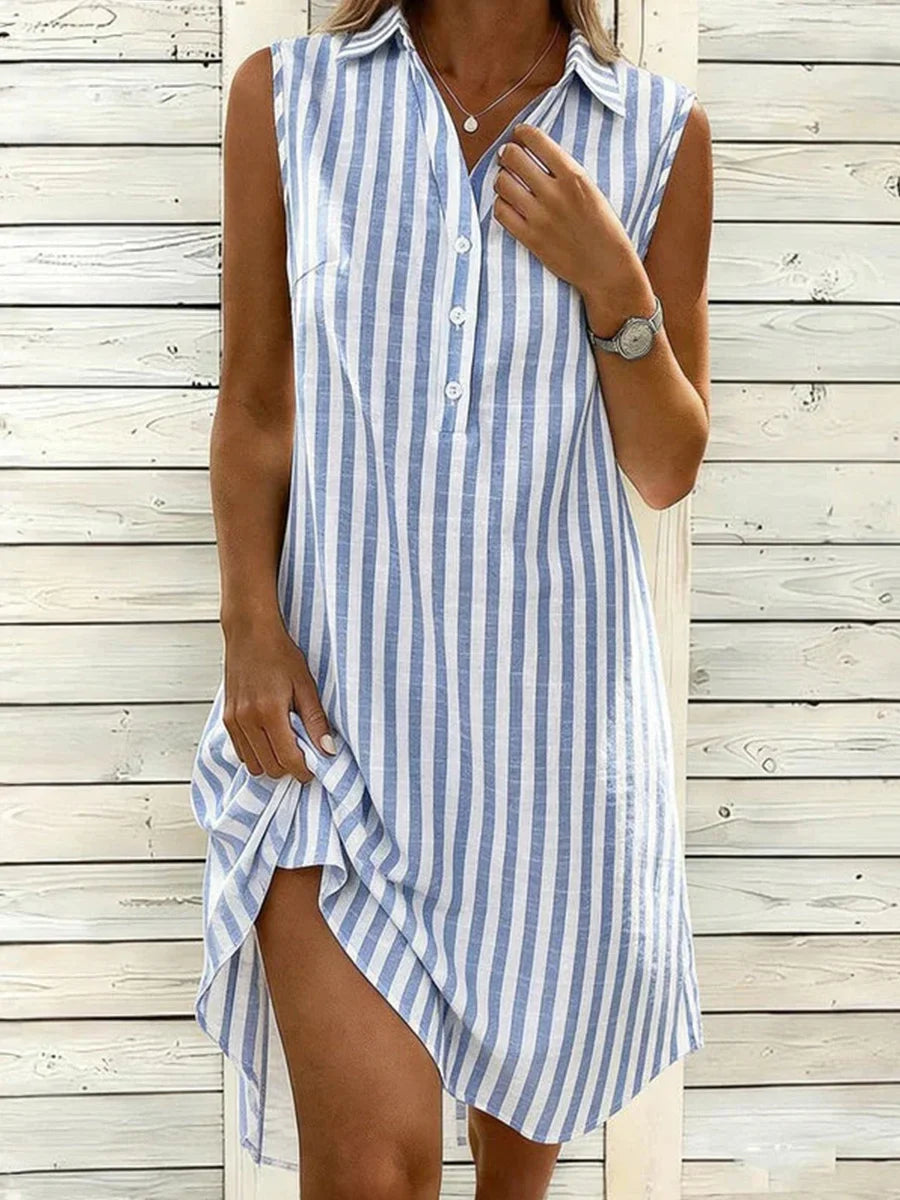 Casual Striped Sleeveless Dress