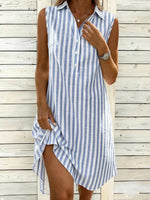 Casual Striped Sleeveless Dress