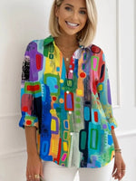 Chic Multicolor Long Sleeve Shirt
