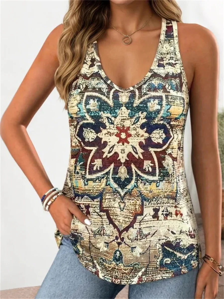 Vintage Ethnic Sleeveless Tank Top