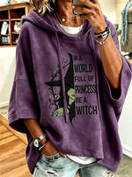 Casual Text Letters 3/4 Sleeve Hoodie