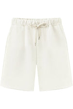 Solid Color with Pockets Elastic Waist Shorts