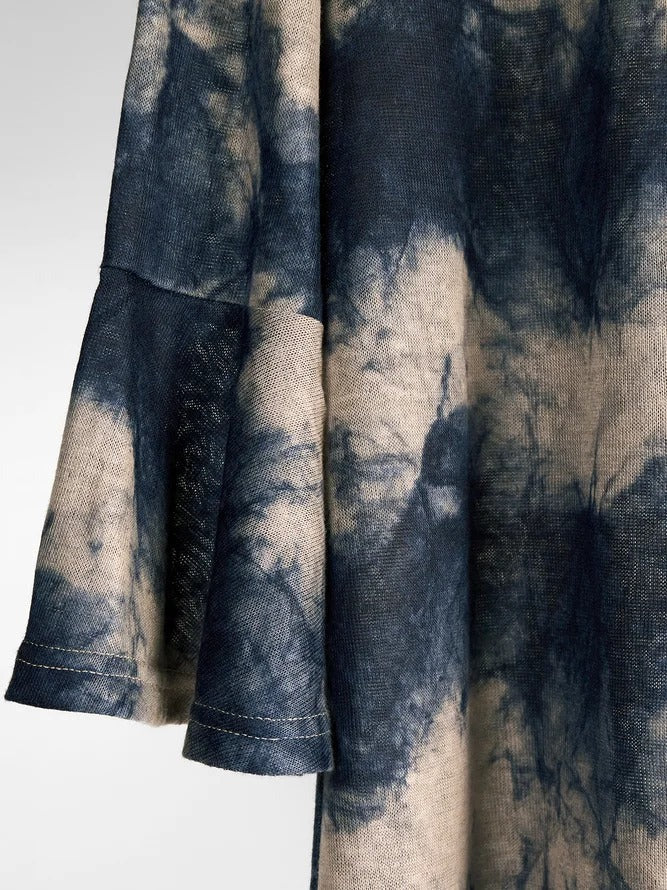 Stripe Print Boat Neck Casual Long Sleeves Blouse