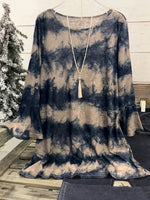 Stripe Print Boat Neck Casual Long Sleeves Blouse