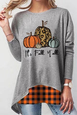 Halloween Pumpkin Print O-neck Long Sleeves Sweatshirt